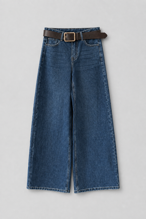 JEANS A PALAZZO CON CINTURA