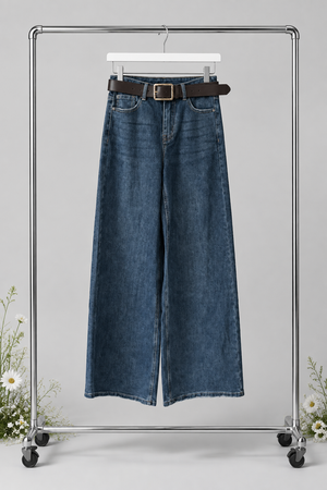 JEANS A PALAZZO CON CINTURA