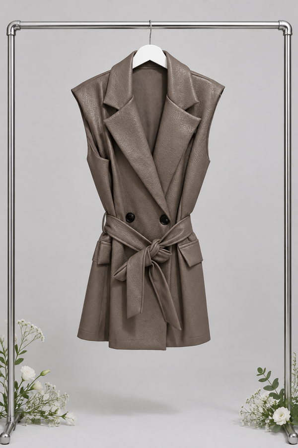 GILET IN ECOPELLE