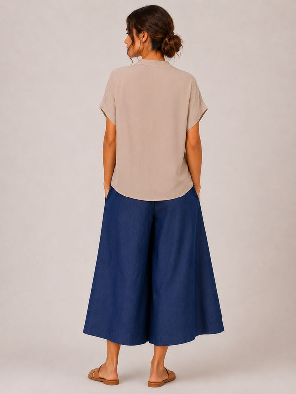 CAMICIA A MANICHE CORTE IN VISCOSA