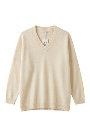 COMPLETO IN MAGLIA OVER SCOLLO A V & PANTALONI A PALAZZO