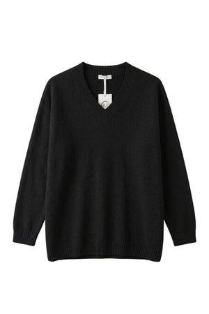 COMPLETO IN MAGLIA OVER SCOLLO A V & PANTALONI A PALAZZO